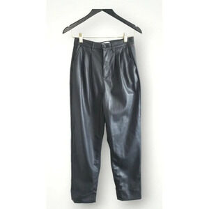 Pistola Faux Leather Pants Women's Size 24 Black Straight Leg Pockets 24x26.
